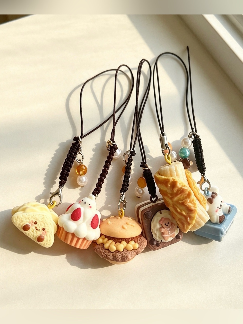 3/$25 Handmade Food Phone Charm | Cute Mini Snack Bag Keychain Strap